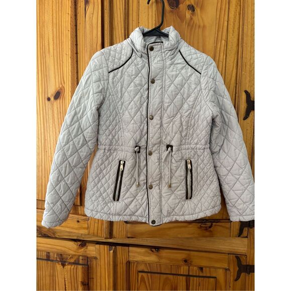 Haute Monde Quilted Beige Coat - Picture 1 of 8